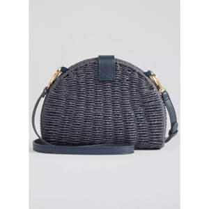 LK Bennett Lorena Navy Wicker Shoulder Bag